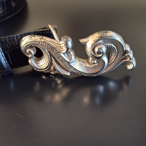 Vintage Brighton, black crock embossed belt - Picture 2 of 8